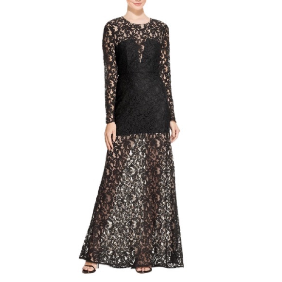 BCBG MaxAzria Black Lace Formal Maxi Dress - Picture 3 of 5